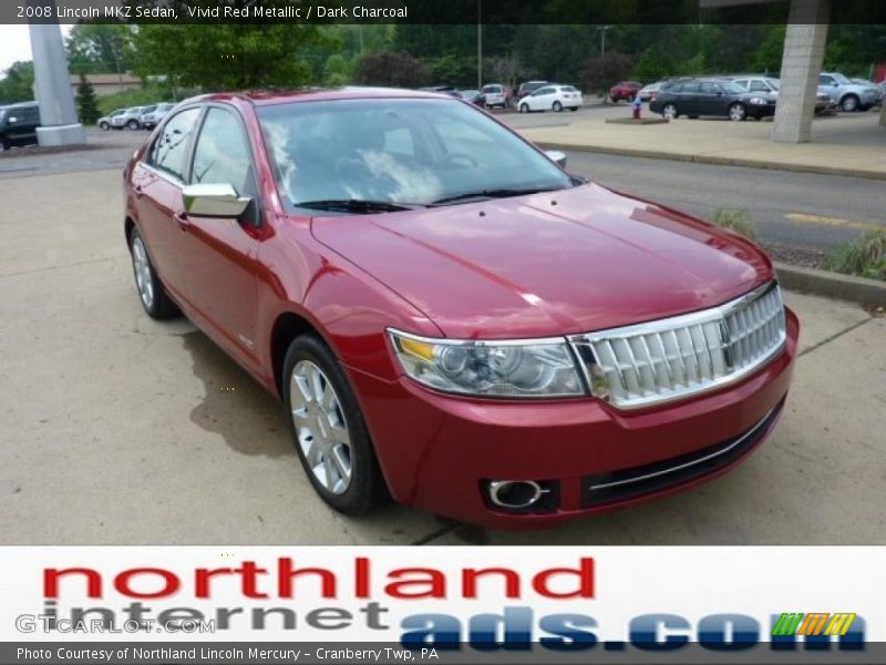 Vivid Red Metallic / Dark Charcoal 2008 Lincoln MKZ Sedan