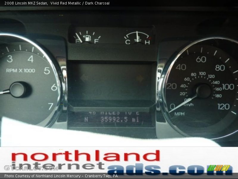 Vivid Red Metallic / Dark Charcoal 2008 Lincoln MKZ Sedan