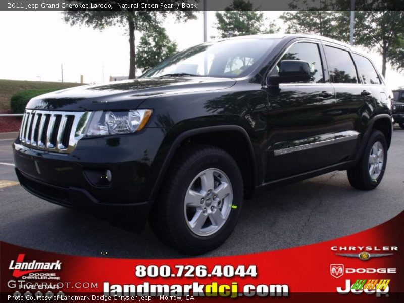 Natural Green Pearl / Black 2011 Jeep Grand Cherokee Laredo