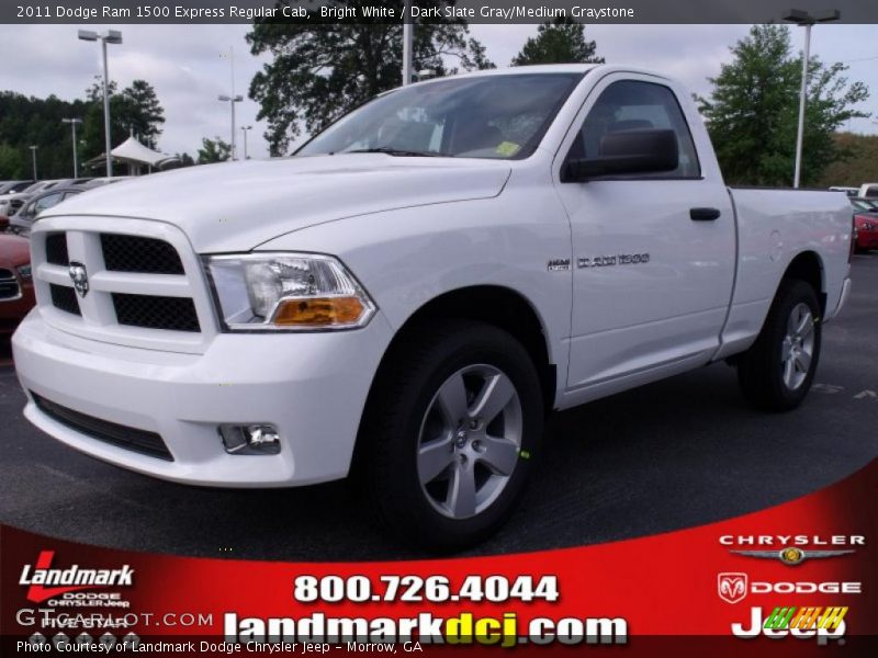 Bright White / Dark Slate Gray/Medium Graystone 2011 Dodge Ram 1500 Express Regular Cab