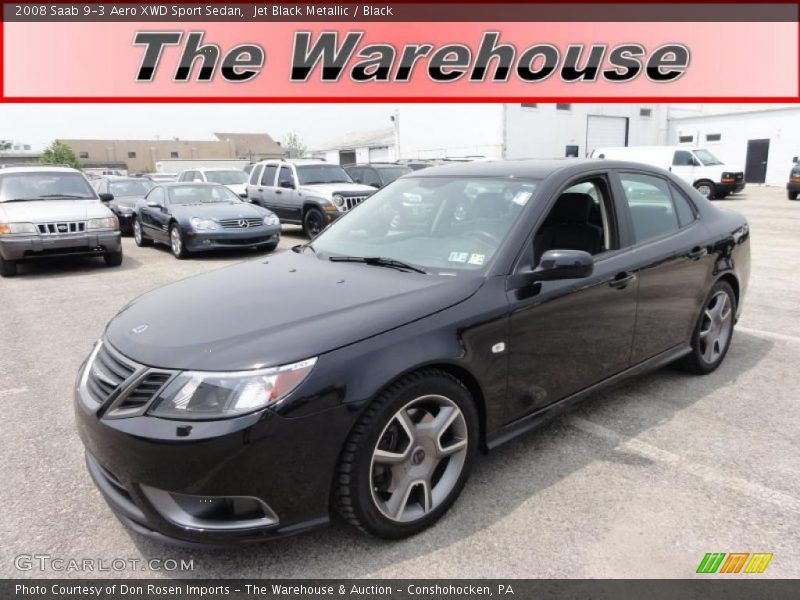 Jet Black Metallic / Black 2008 Saab 9-3 Aero XWD Sport Sedan