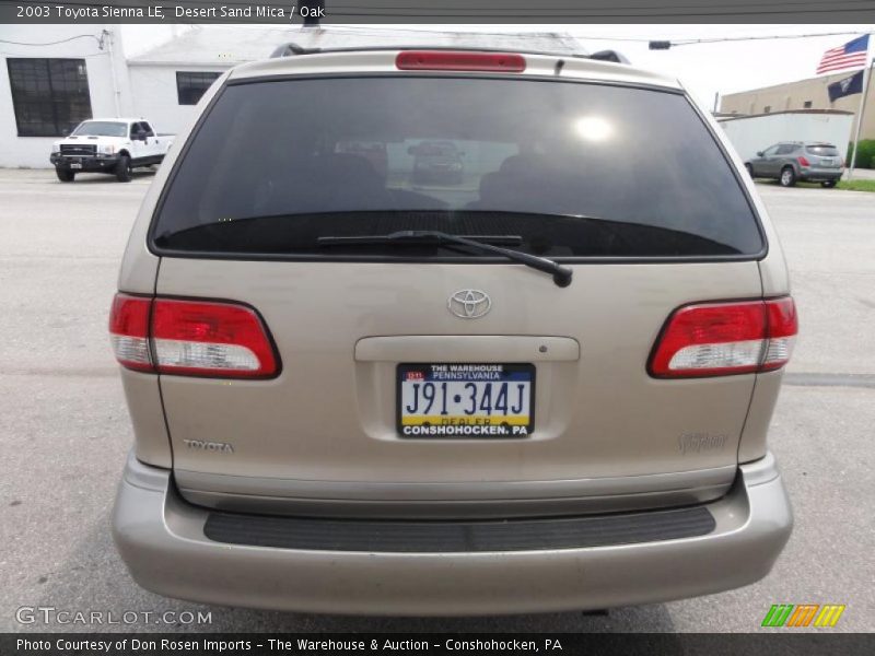 Desert Sand Mica / Oak 2003 Toyota Sienna LE