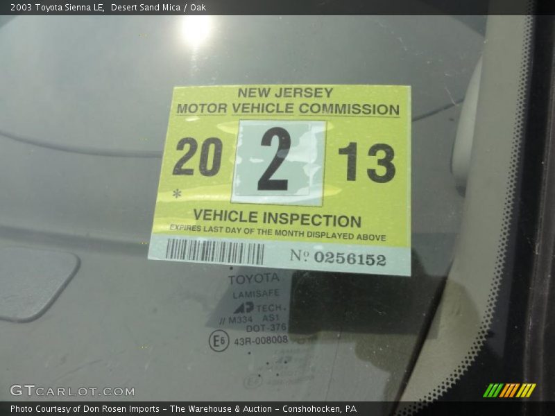 Desert Sand Mica / Oak 2003 Toyota Sienna LE