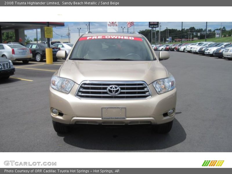 Sandy Beach Metallic / Sand Beige 2008 Toyota Highlander Limited