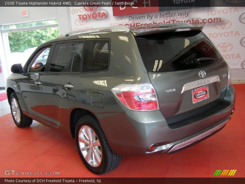 Cypress Green Pearl / Sand Beige 2008 Toyota Highlander Hybrid 4WD