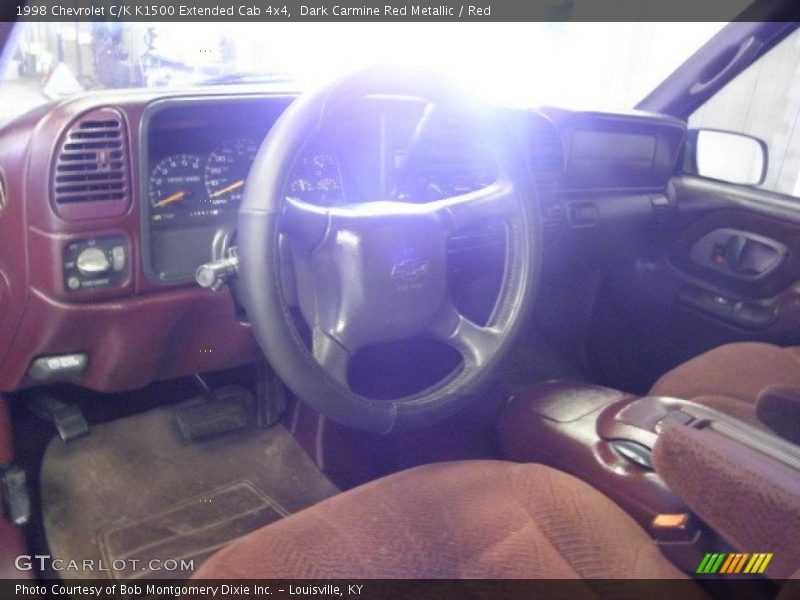 Dark Carmine Red Metallic / Red 1998 Chevrolet C/K K1500 Extended Cab 4x4
