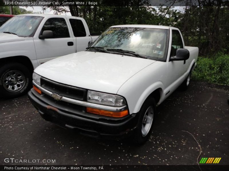 Summit White / Beige 1998 Chevrolet S10 Regular Cab