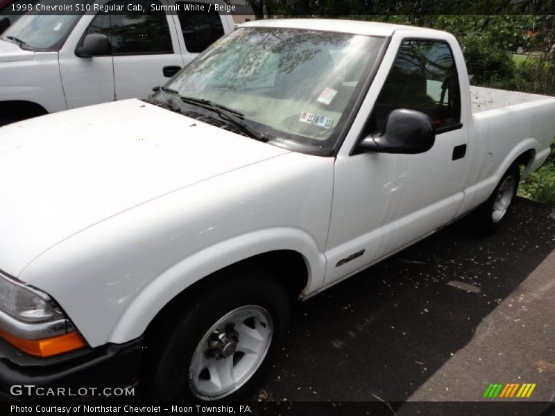 Summit White / Beige 1998 Chevrolet S10 Regular Cab