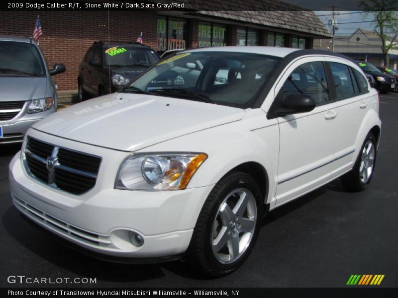 Stone White / Dark Slate Gray/Red 2009 Dodge Caliber R/T