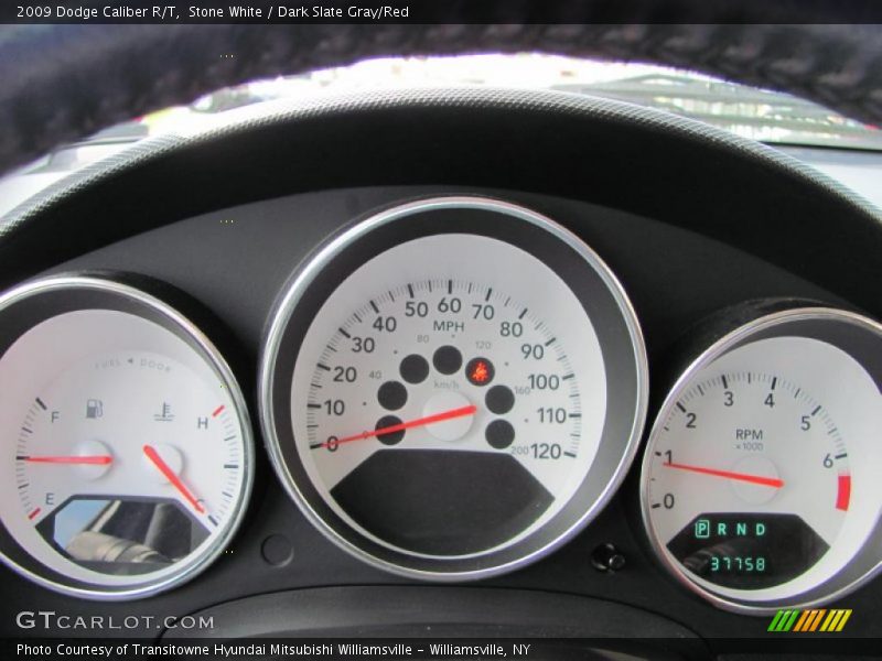 Stone White / Dark Slate Gray/Red 2009 Dodge Caliber R/T