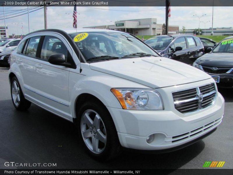 Stone White / Dark Slate Gray/Red 2009 Dodge Caliber R/T