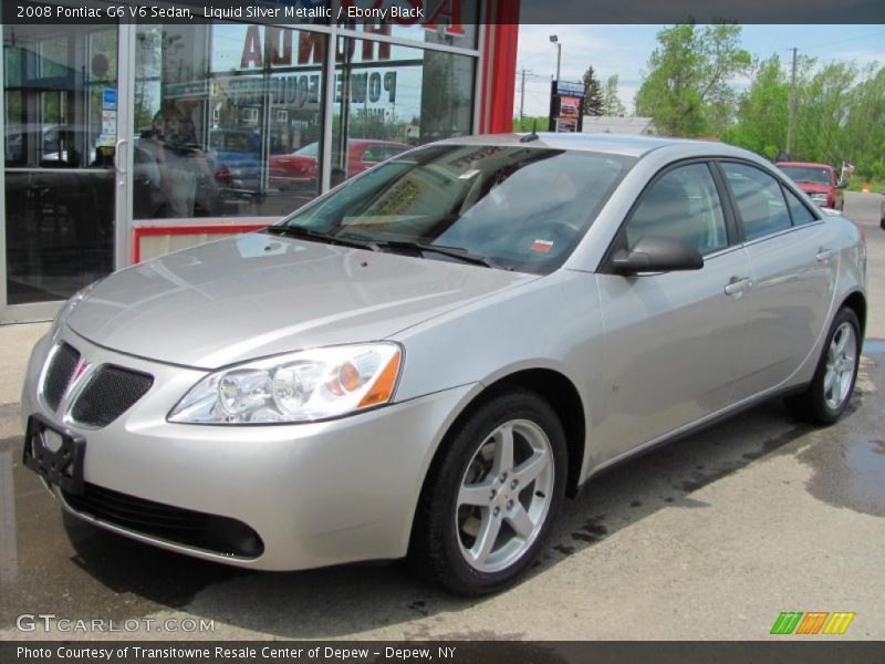 Liquid Silver Metallic / Ebony Black 2008 Pontiac G6 V6 Sedan