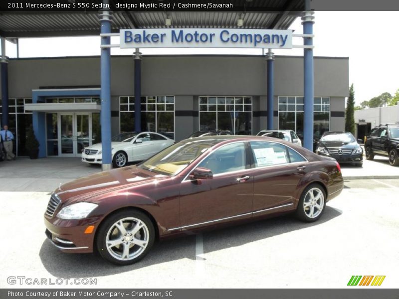 designo Mystic Red / Cashmere/Savanah 2011 Mercedes-Benz S 550 Sedan