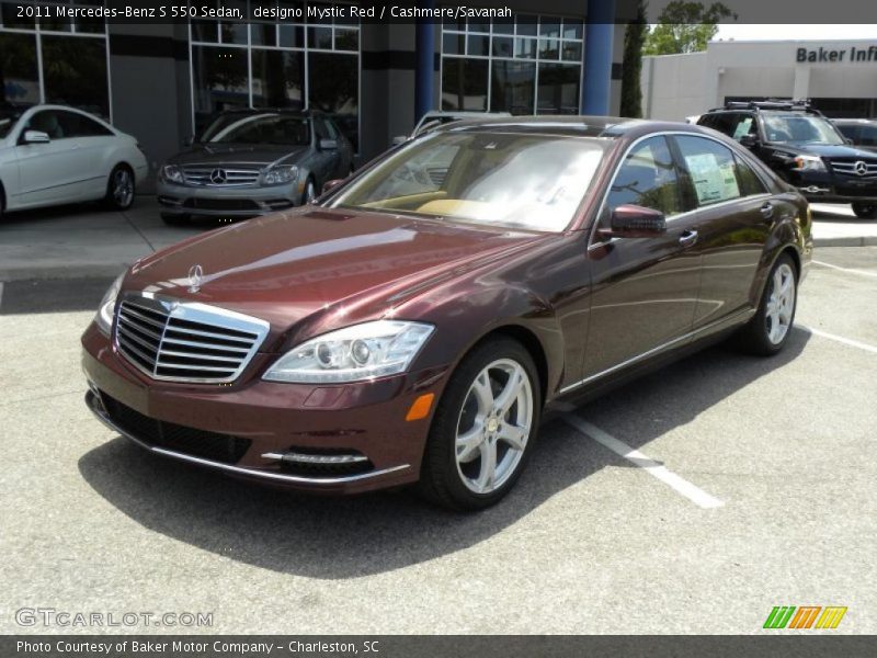 designo Mystic Red / Cashmere/Savanah 2011 Mercedes-Benz S 550 Sedan