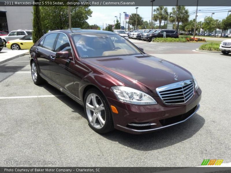 designo Mystic Red / Cashmere/Savanah 2011 Mercedes-Benz S 550 Sedan