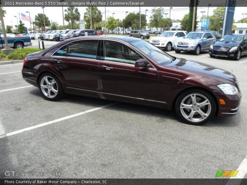 designo Mystic Red / Cashmere/Savanah 2011 Mercedes-Benz S 550 Sedan