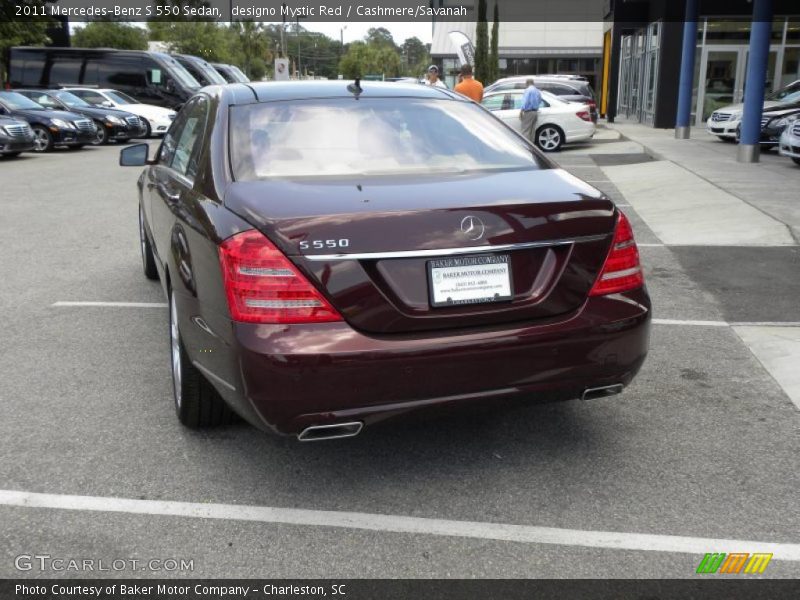 designo Mystic Red / Cashmere/Savanah 2011 Mercedes-Benz S 550 Sedan