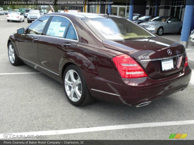 designo Mystic Red / Cashmere/Savanah 2011 Mercedes-Benz S 550 Sedan