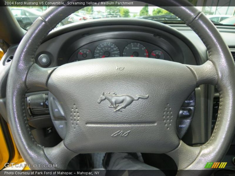 Screaming Yellow / Medium Parchment 2004 Ford Mustang V6 Convertible