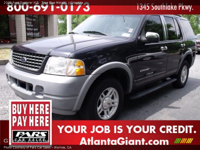 True Blue Metallic / Graphite 2002 Ford Explorer XLS