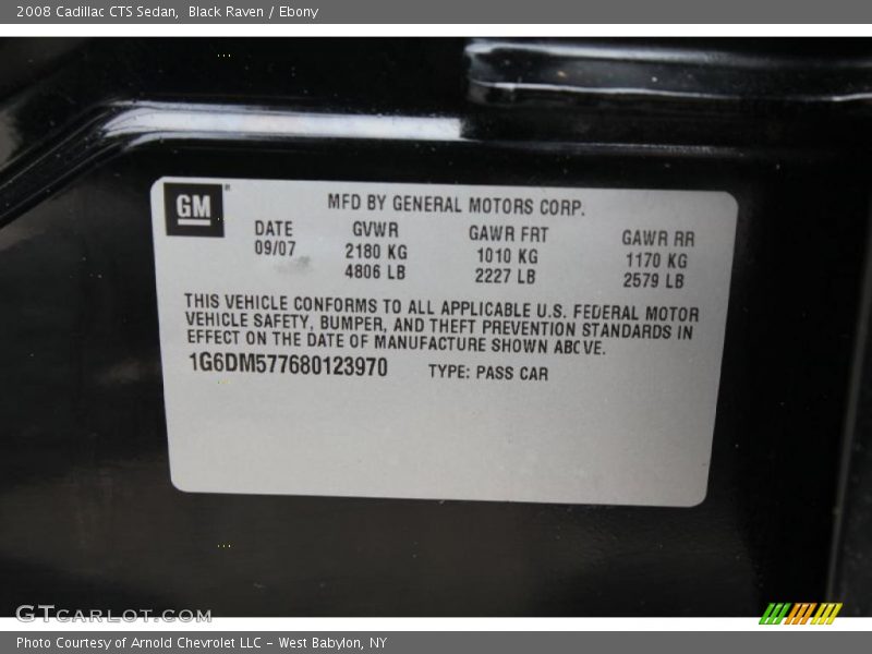 Black Raven / Ebony 2008 Cadillac CTS Sedan