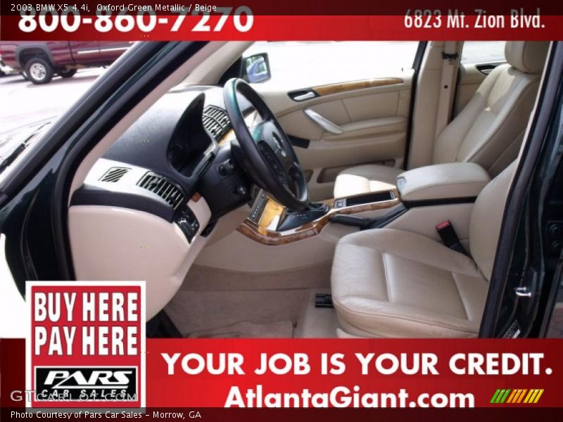 Oxford Green Metallic / Beige 2003 BMW X5 4.4i