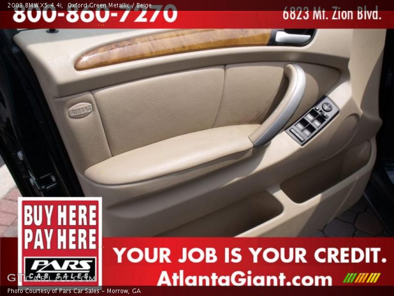 Oxford Green Metallic / Beige 2003 BMW X5 4.4i
