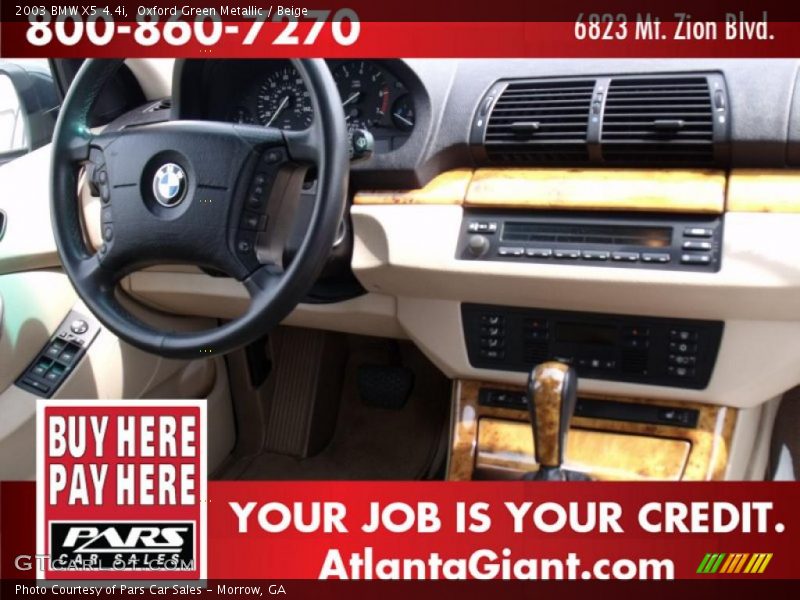 Oxford Green Metallic / Beige 2003 BMW X5 4.4i