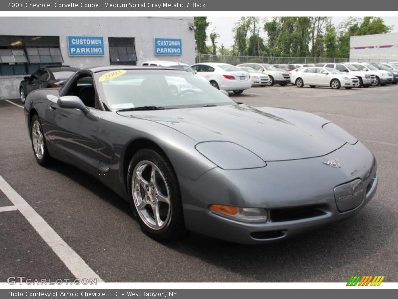 Medium Spiral Gray Metallic / Black 2003 Chevrolet Corvette Coupe