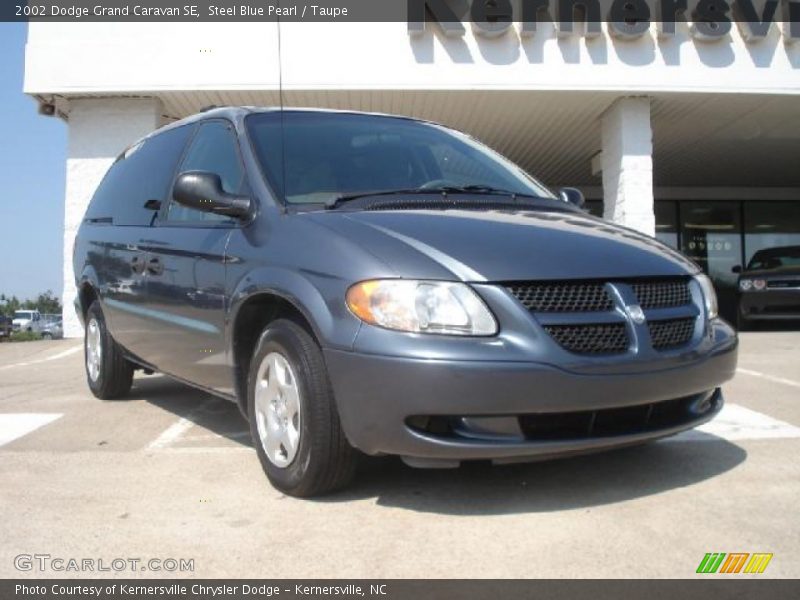 Steel Blue Pearl / Taupe 2002 Dodge Grand Caravan SE