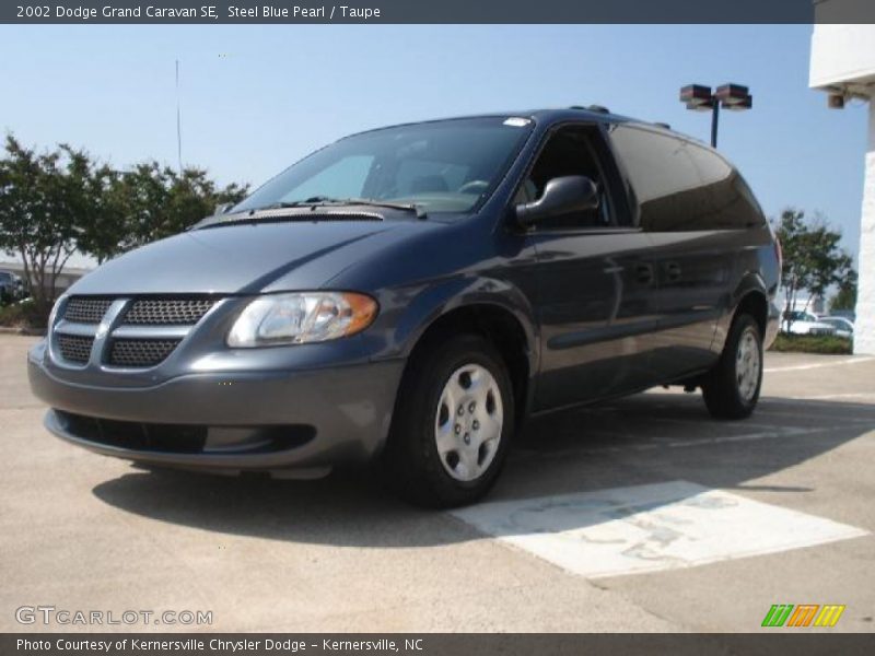 Steel Blue Pearl / Taupe 2002 Dodge Grand Caravan SE