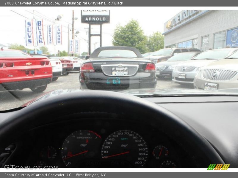 Medium Spiral Gray Metallic / Black 2003 Chevrolet Corvette Coupe