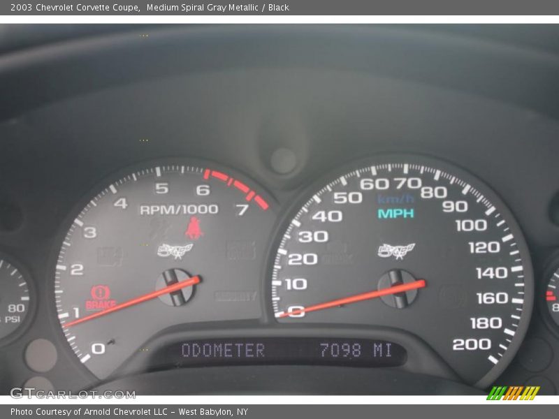 Medium Spiral Gray Metallic / Black 2003 Chevrolet Corvette Coupe