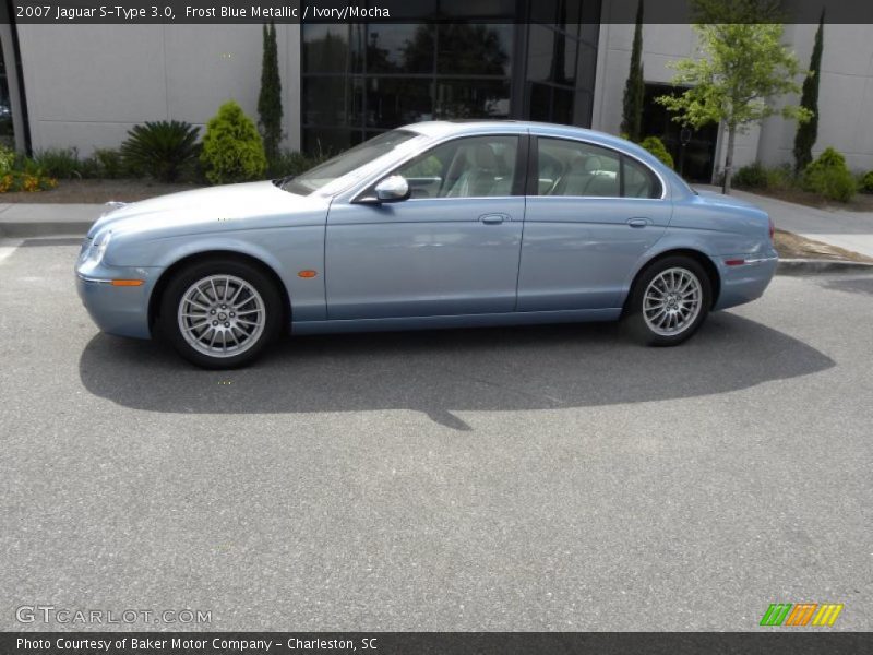 Frost Blue Metallic / Ivory/Mocha 2007 Jaguar S-Type 3.0