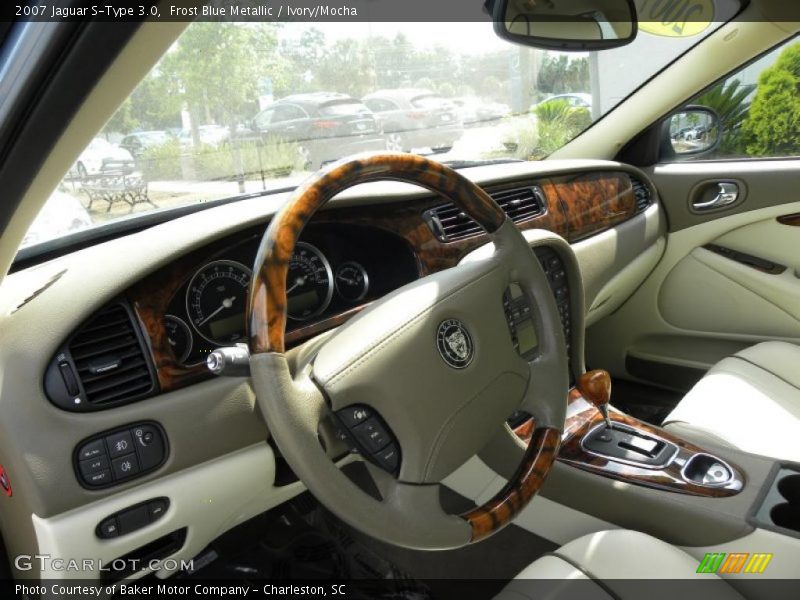 Frost Blue Metallic / Ivory/Mocha 2007 Jaguar S-Type 3.0