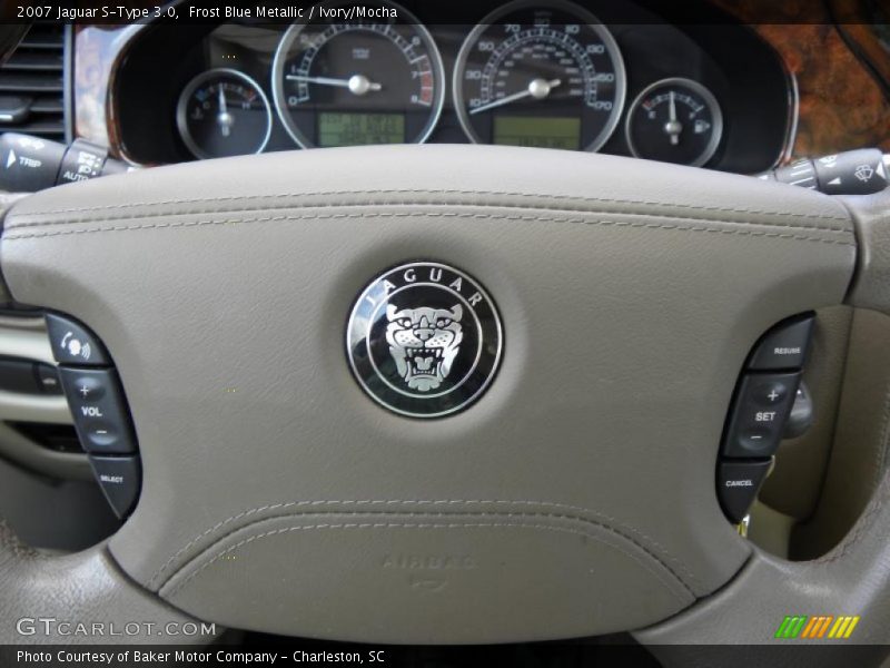 Frost Blue Metallic / Ivory/Mocha 2007 Jaguar S-Type 3.0