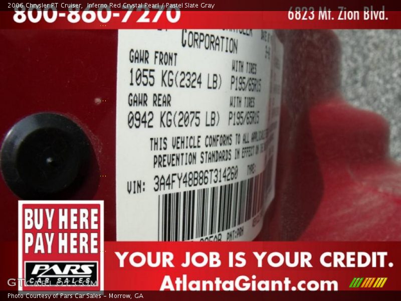 Inferno Red Crystal Pearl / Pastel Slate Gray 2006 Chrysler PT Cruiser