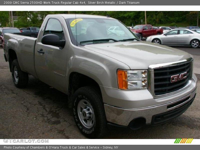 Silver Birch Metallic / Dark Titanium 2009 GMC Sierra 2500HD Work Truck Regular Cab 4x4
