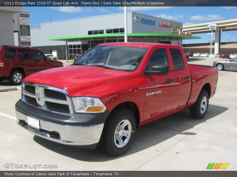 Flame Red / Dark Slate Gray/Medium Graystone 2011 Dodge Ram 1500 ST Quad Cab 4x4