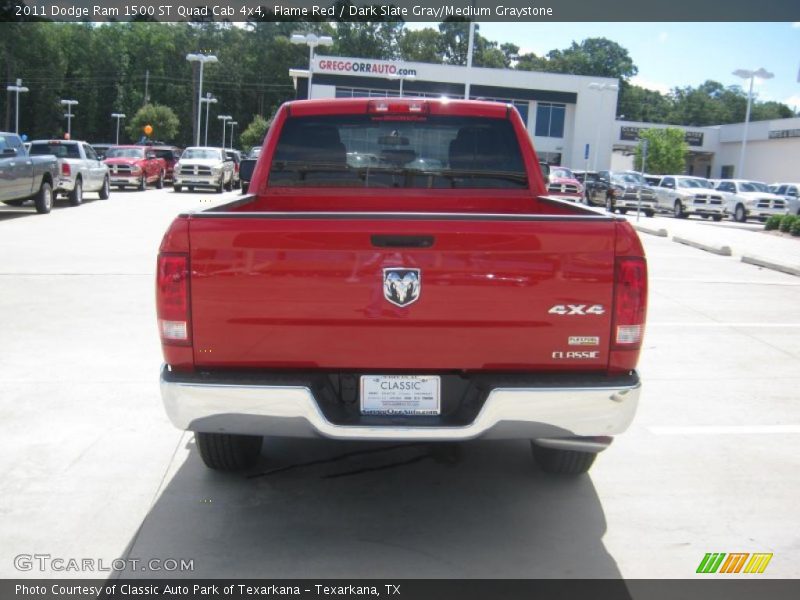 Flame Red / Dark Slate Gray/Medium Graystone 2011 Dodge Ram 1500 ST Quad Cab 4x4