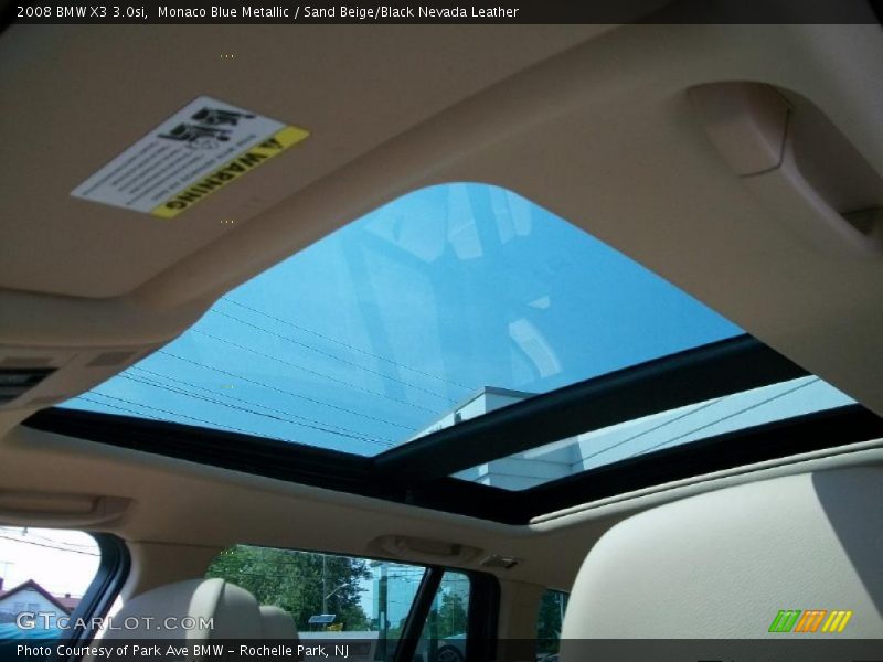 Monaco Blue Metallic / Sand Beige/Black Nevada Leather 2008 BMW X3 3.0si