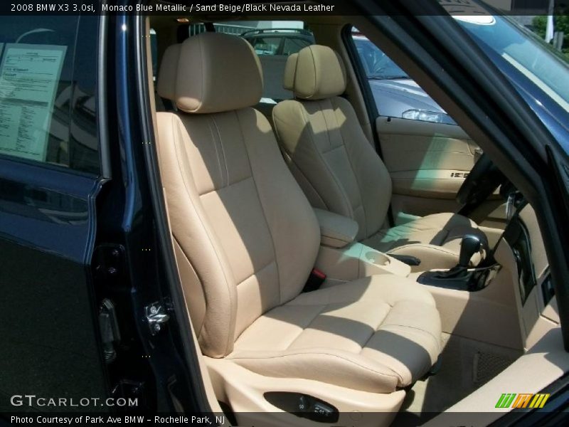 Monaco Blue Metallic / Sand Beige/Black Nevada Leather 2008 BMW X3 3.0si