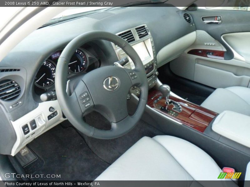 Glacier Frost Pearl / Sterling Gray 2008 Lexus IS 250 AWD