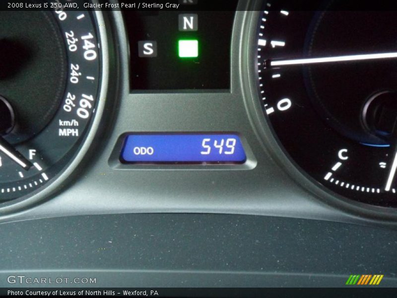 Glacier Frost Pearl / Sterling Gray 2008 Lexus IS 250 AWD