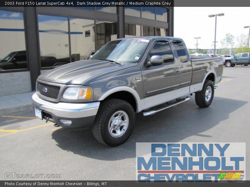 Dark Shadow Grey Metallic / Medium Graphite Grey 2003 Ford F150 Lariat SuperCab 4x4