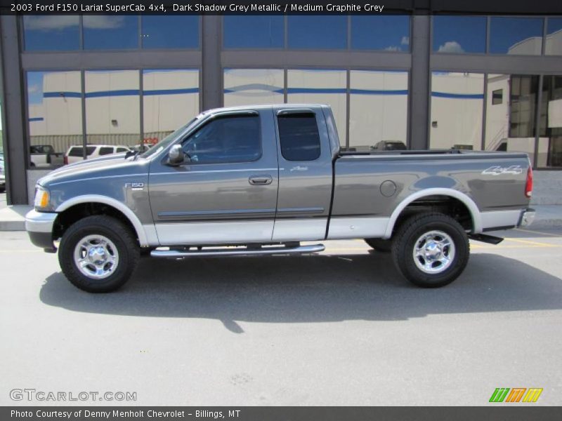 Dark Shadow Grey Metallic / Medium Graphite Grey 2003 Ford F150 Lariat SuperCab 4x4