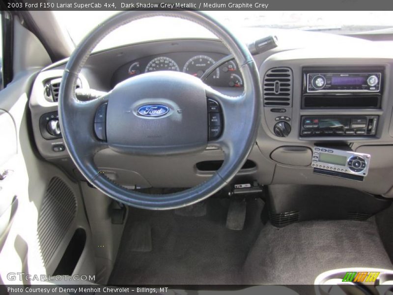 Dark Shadow Grey Metallic / Medium Graphite Grey 2003 Ford F150 Lariat SuperCab 4x4
