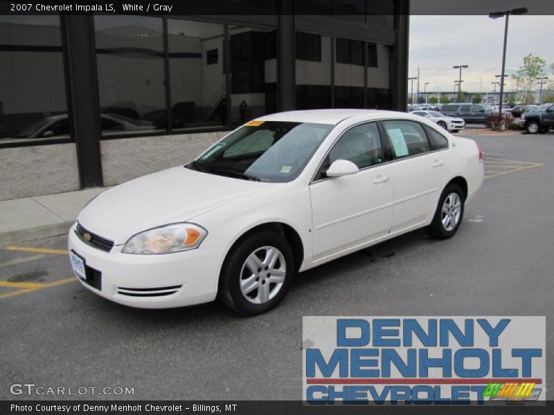 White / Gray 2007 Chevrolet Impala LS