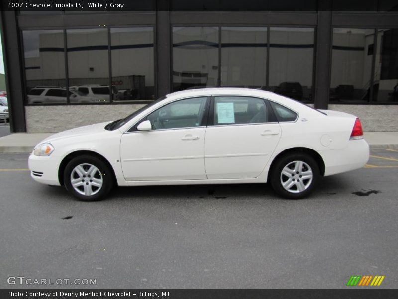 White / Gray 2007 Chevrolet Impala LS