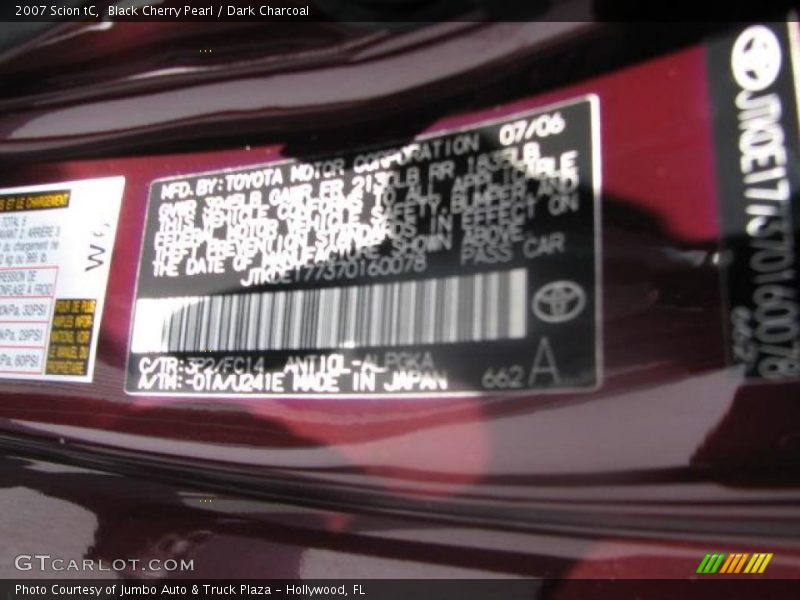 Black Cherry Pearl / Dark Charcoal 2007 Scion tC